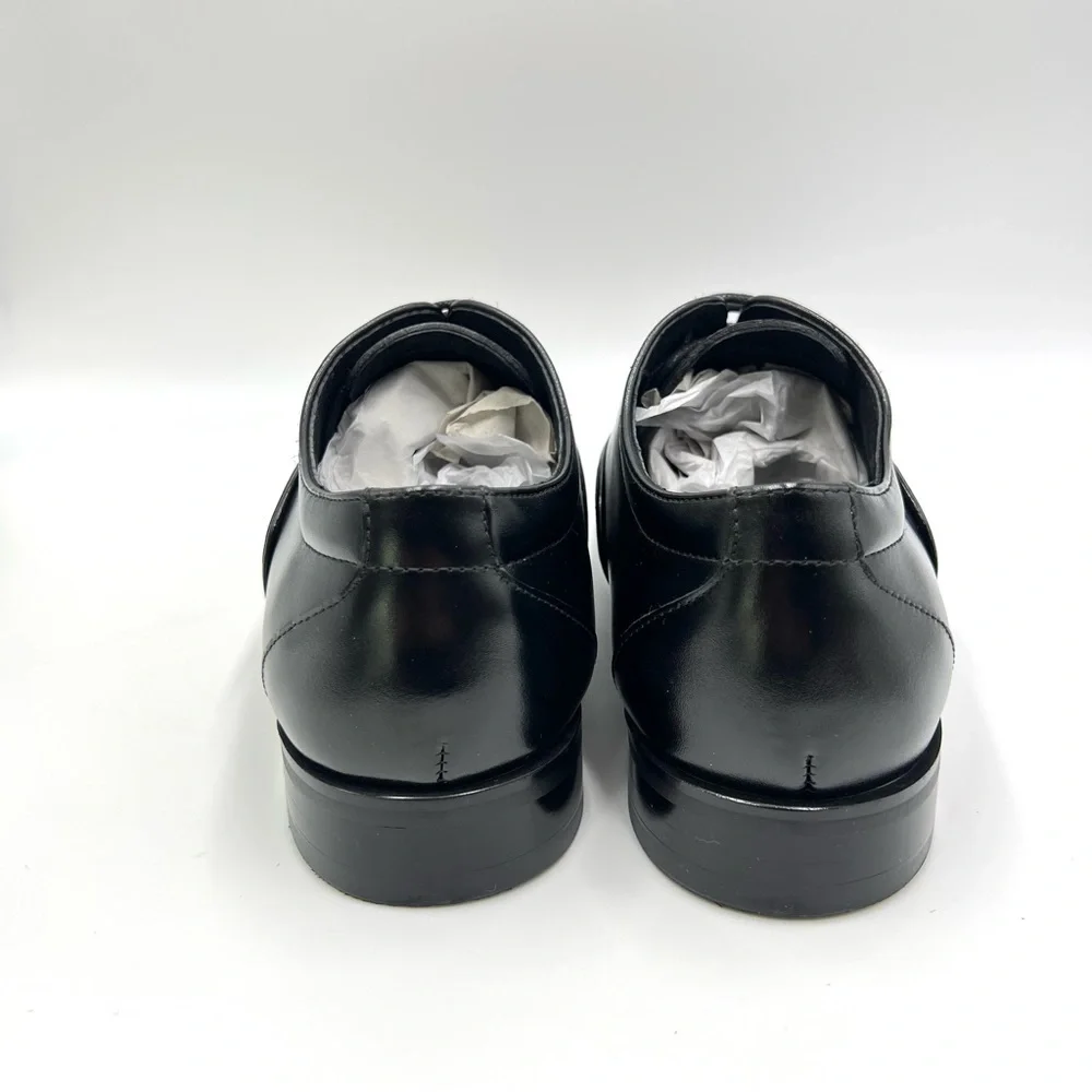 Stacy Adams‎ Mens Size 7.5 Black Leather Plain Cap Toe Oxfords Dress Shoes